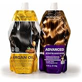KORMESIC Keratin Hair Mask Duo with Argan Oil, Smoothing &amp; Conditioning Treatment for Soft, Manageable Hair, 350g x2 Set