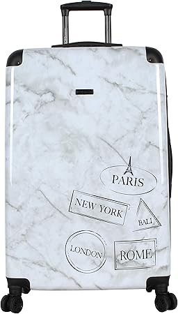 white marble suitcase
