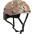 TUMHUTS Tactical Helmet with Helmet Cover, Airsoft Helmet with Front NVG Mount and Side Rail, PJ Type Tactical Paintball Airsoft Fast Helmet for Cosplay Outdoor Activities