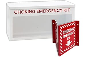 WINDY CITY CABINET Choking Emergency Cabinet and Locator Sign Bundle - Wall-Mounted, Accessible Steel Cabinet for Storage of Anti-Choking Devices (Not Included) & High Visibility Locator Sign - Made in USA