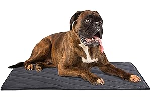 ROYALAY Chew Proof Dog Crate Pad Mat-28x41 inches More Durable and Indestructible Fabric Dog Bed for Chewers Tough on Their Bed-Durable Kennel Pad for Dogs Cages-Water Resistant and Washable(Black)