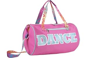 MADISON & DAKOTA Dance Duffle Bags for Dancers, Girls, Teens, and Student Athletes, Fun Dance Workout Duffel Bag for Girls and Boys (Pink)