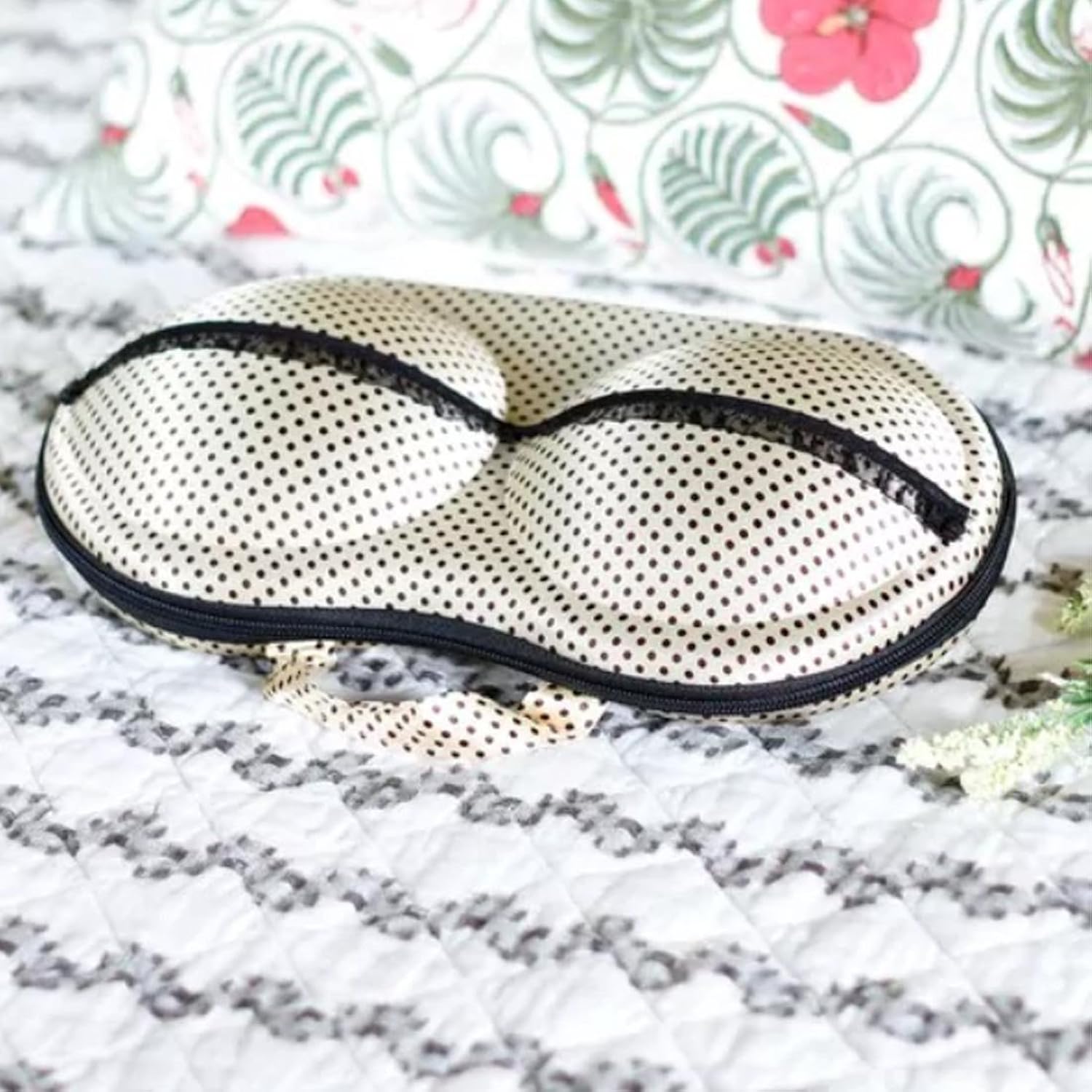 packnbuy bra travel organizer zip case for drawer suitcases golden dots