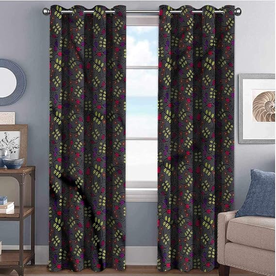 Colorful Blackout curtains with grommets darken Foliage and Flowers 2