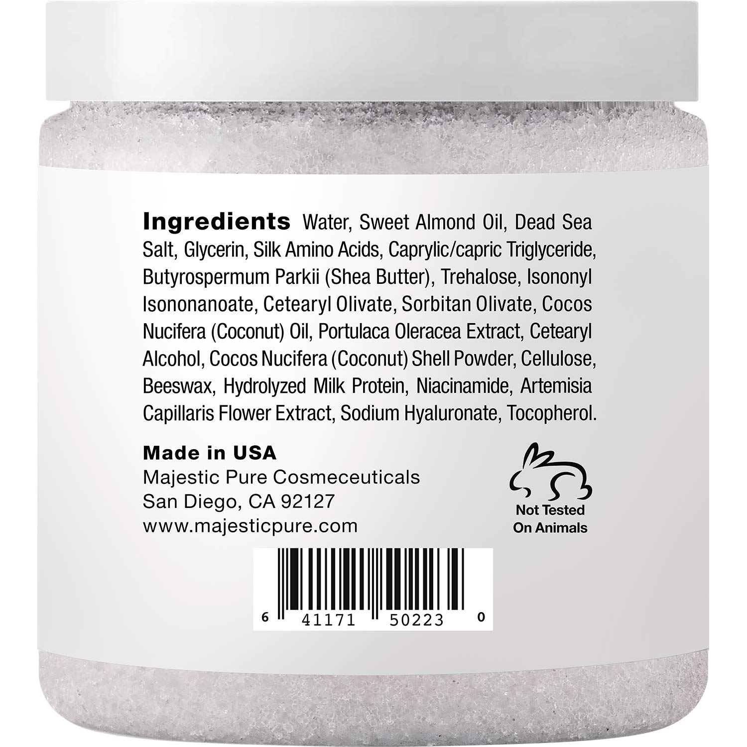 Majestic Pure Coconut Milk Body Scrub, Anti Cellulite & Exfoliator, Natural Skin Care Formula Helps with Stretch Marks, Eczema, Acne and Varicose Veins, 12 Oz : Beauty