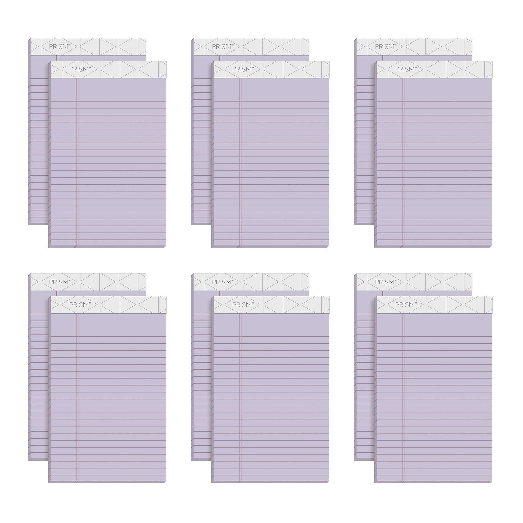 TOPS Prism+ Writing Pads, 5X 8, Perforated, Jr. Legal Ruled, Narrow 1/4 Spacing, Orchid, 50 Sheets, 12 Pack (63040)