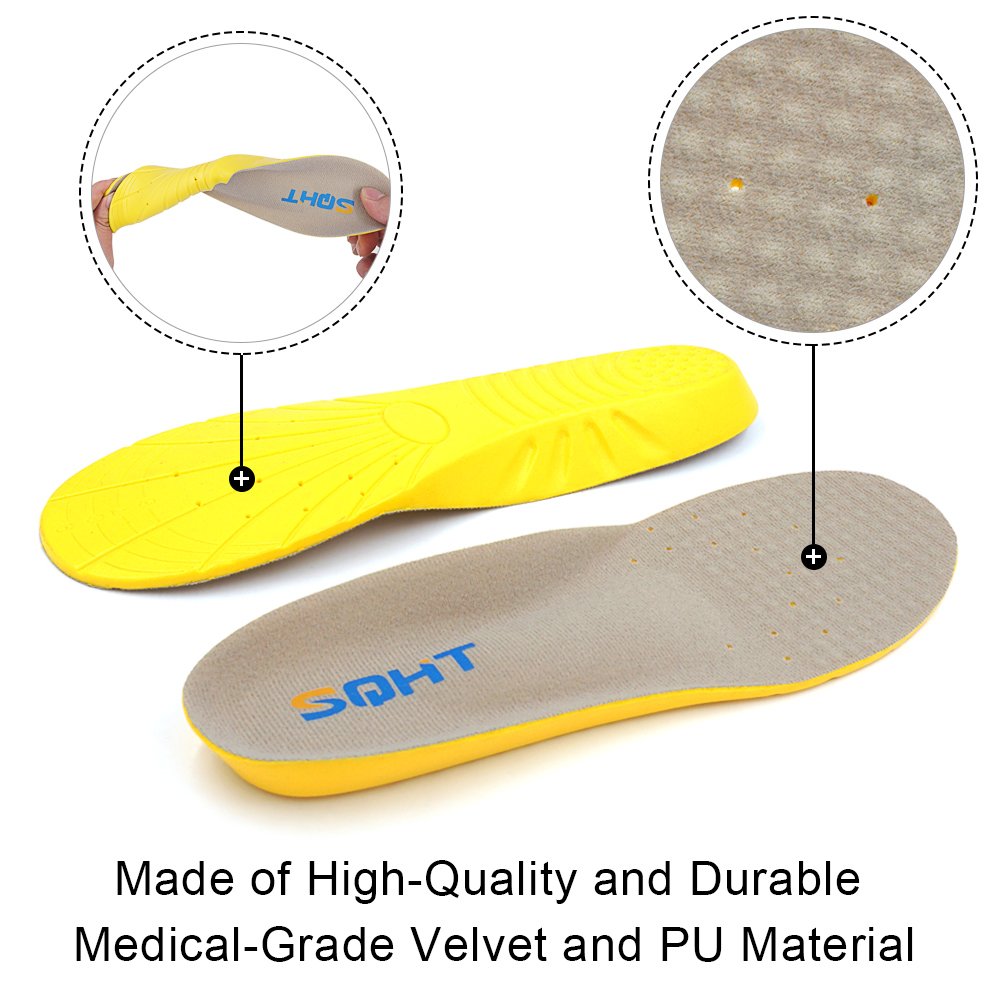 Athletic Running Shoe Insoles Comfort Foam Insert Providing Excellent Shock Absorption and Neutral Arch Support, Orthotic Insoles (M | 5~8.5 Men\'s/6~10 Women\'s)
