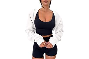 Zwurew Women's Bolero Shrug Long Sleeve Cropped Sweatshirt with Thumb Hole Workout Shrugs Open Front Y2K Tops 2025