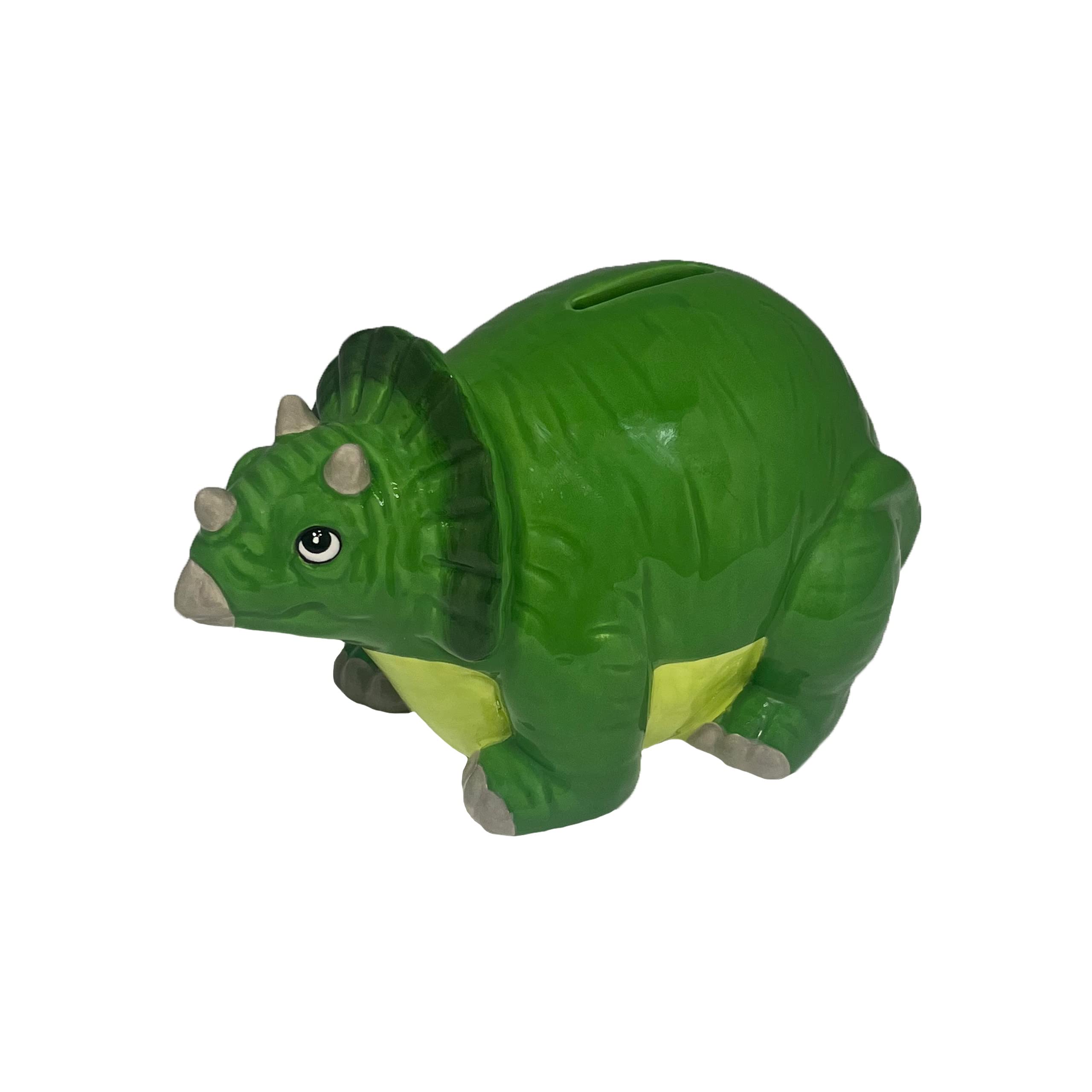 Crockery Critters Money Box from Deluxebase – Triceratops Piggy Bank. Cute Animal Shaped Coin Holder, Cash Jar and Money Box for Kids and Adults. Fun Money Saving Box, Novelty Gift & Home Decor.