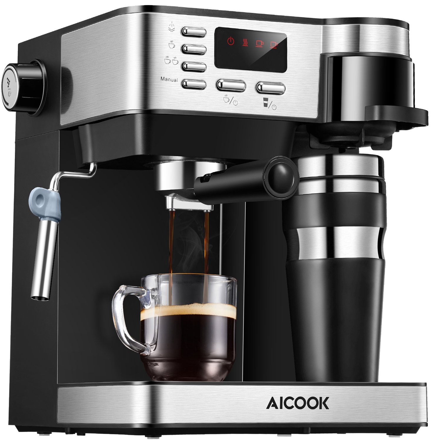 AICOOK Espresso and Coffee Machine, 3 in 1 Combination 15 Bar Espresso