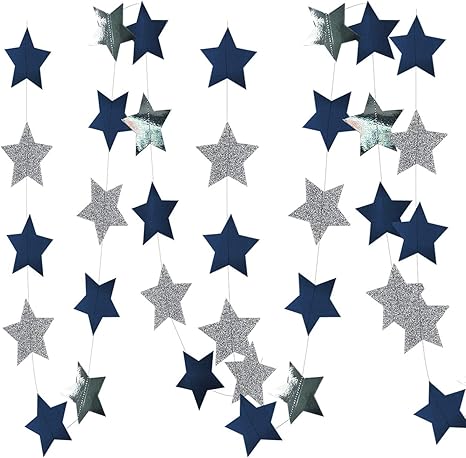 navy blue and silver baby shower decorations