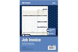Adams Job Invoice Unit Set, 8.5 x 11.44 Inch, 2-Part, Carbonless, 100-Pack, White (NC2817)
