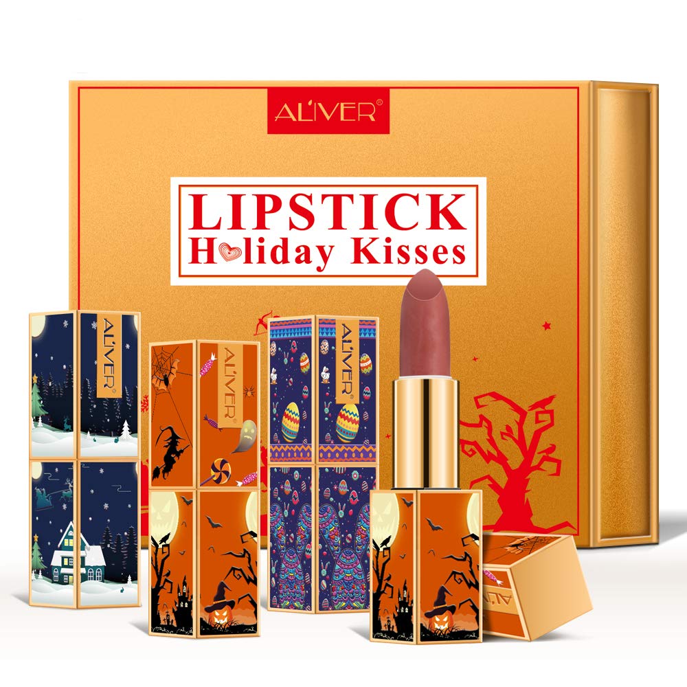 3pcs Matte Lipstick Set, Durable Lip Gloss Set Natural Nude and Dark Red Lipsticks,long lasting Lipstick Gift Sets