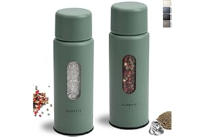 Aurevit Salt and Pepper Grinder Set Manual, Salt and Pepper Mill with Ceramic/Stainless Steel Core, External Adjustable Coars