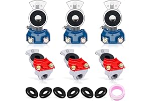 YiaChuii Glad Hands, 3 Set Blue & Red Aluminum Emergency Gladhands for Semi Trucks Trailers Air Lines 6 Glad Hand Seals
