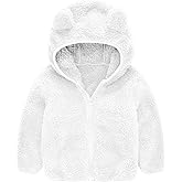 Karlywindow Toddler Baby Boy Girl Little Cute Bear Hoodie Jacket Sherpa Fuzzy Winter Warm Sweatshirt Coat