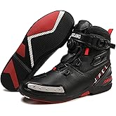 TEOKJ Motorcycle Shoes for Men and Women, Reinforced Street Riding Shoes with MOZ Closure System, Ankle Support, Anti-Slip Sole
