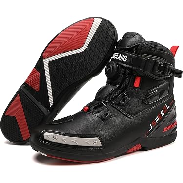 Motorcycle Shoes for Men with MOZ Closure System, Ankle Support, Anti-Slip Sole Teokj Motorcycle Shoes For Men And Women Reinforced Street  main image 4