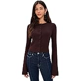 Good American Women's Bell Sleeve Knit Cardigan