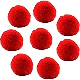 Mcduyant 8 Pcs Red Pom Poms Balls Red Fluffy Balls for Crafts Hat Shoes Garment Hair Pins Earrings Necklace Charm Christmas Valentine's Day Wedding Accessories