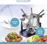 KitchenCraft 3 in 1 Fondue Set with Colour Coded Forks Silver view 6