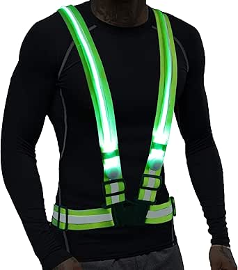 Leapaard-LED Reflective Running Vest, 360°Highlight Reflective Vest is Used for Safety Warning When Men/Women are Running or Riding a Bicycle/Motorcycle at Night…