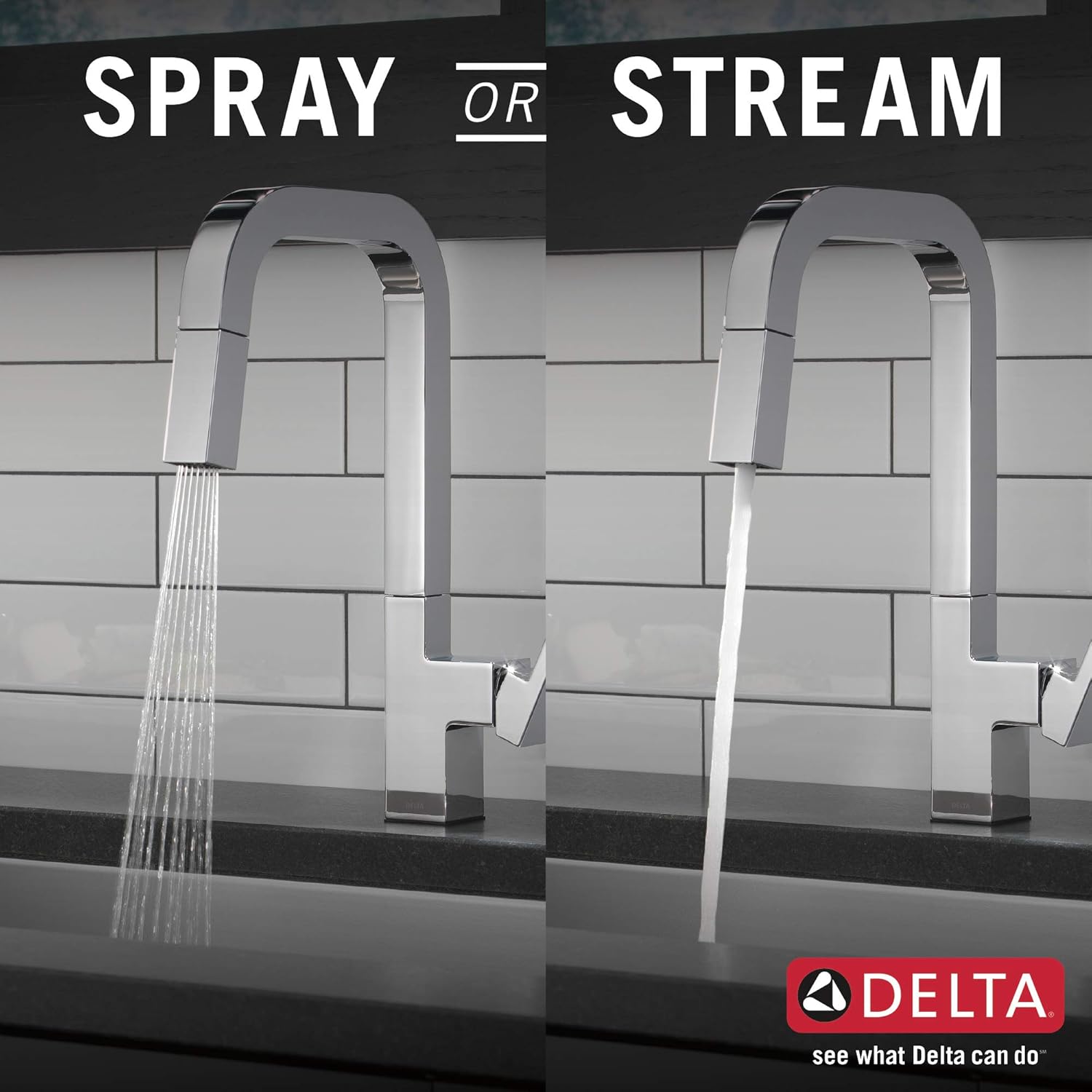 Delta Faucet Junction Chrome Kitchen Faucet with Pull Down Sprayer, Kitchen Sink Faucet, Faucets for Kitchen Sinks, Single-Handle, Magnetic Docking Spray Head, Chrome 19825LF - - 