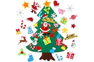 CASA CLAUSI Felt Christmas Tree for Kids DIY Christmas Decorations 2.6ft Xmas Gifts Ideas Kids Party Supplies Home Door Hanging Decor 22 Pcs