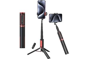 KraftGeek 33" Selfie Stick Phone Tripod, iPhone and Android Cell Phone Stand, Wireless Remote, Adjustable Phone Holder, Premium Anti-Shake Travel Tripod for Video Recording and Photos