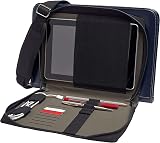 Broonel Blue Leather Laptop Messenger Case Asus Chromebook Flip C436 14" view 4