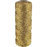 Just Artifacts 11Ply 55-Yards Decorative Metallic Bakers Twine for DIY Crafts & Gift Wrapping (1pc, Gold)