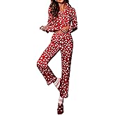 Ekouaer Silk Pajamas for Women Button Down Satin Pj Set Soft Long Sleeve 2 Piece Sleepwear Loungewear S-XXL