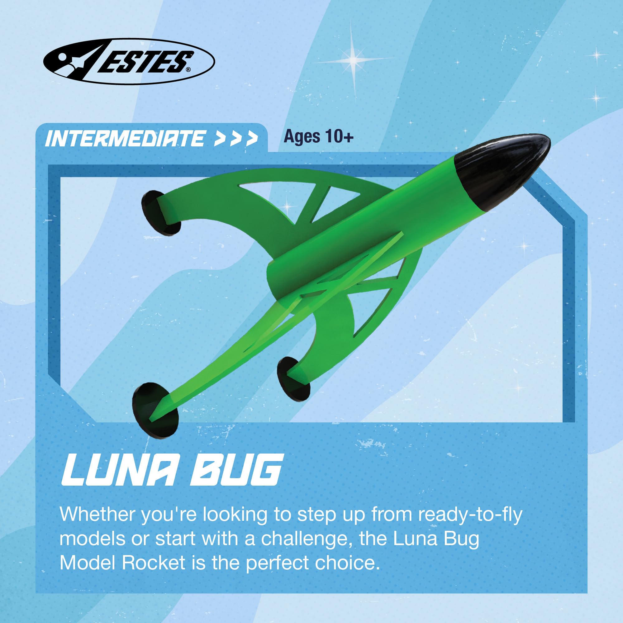 Estes 816 Luna Bug Rocket-Building Kit, Intermediate Mini Flying-Rocket-Model Kit for Ages 10+