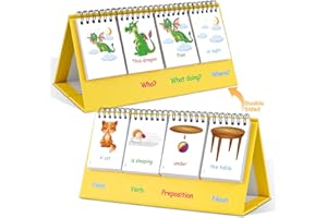Auchq Sentence Building Flip Chart for Kids,Speech Autism Therapy Learning Materials for Preschool Kindergarten Elementary Special Classroom Must Haves, Essentials Supplies for Homeschool