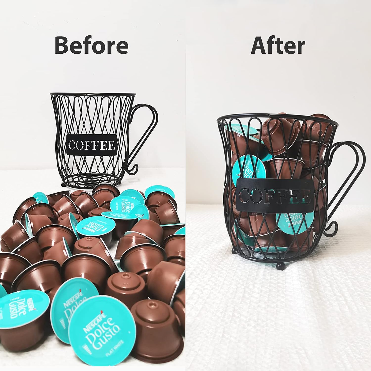 Homentum Black K Cup Holder,Large Capacity Coffee Pod Holder,Coffee Bar Accessories Station Organizer Basket for Counter,Table,Kitchen,Office: Kitchen & Dining