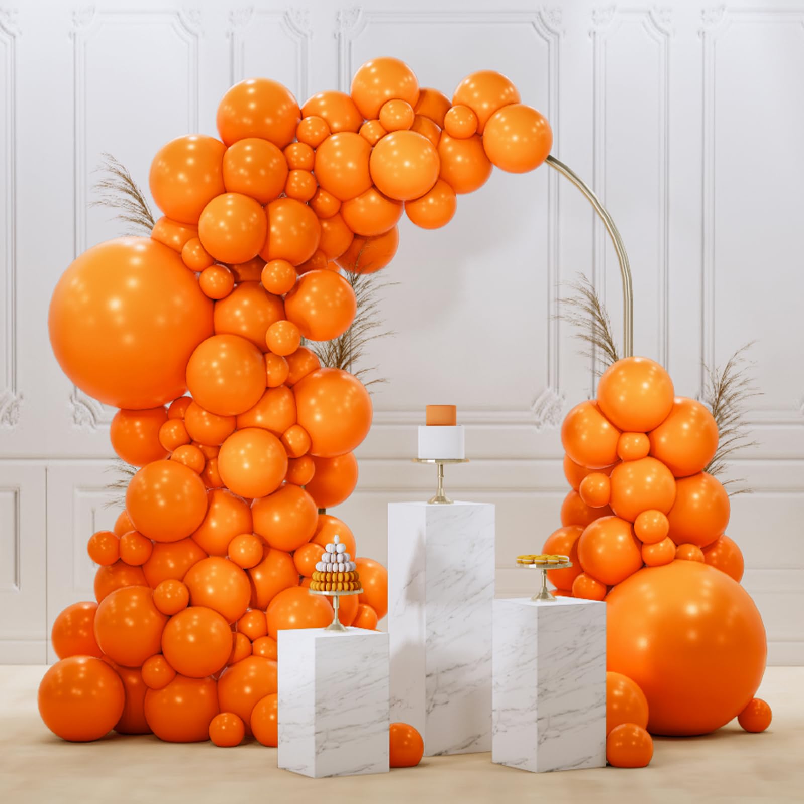 PartyWoo Balloons 92 pcs Balloons Different Sizes Pack of 18 12 10 5 Inch Balloons Orange-Y9-1