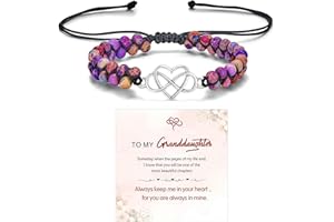 BTZY for My Granddaughter “You are Always in Mine Beads“ Bracelet, Natural Emperor Jasper Stone Beaded Wrap Bracelet Duoble Layer for Mind Peace,Bracelet for Granddaughter