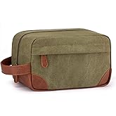 Vorspack Travel Toiletry Bag - Hanging Toiletry Bag for Men Water Resistant Canvas Shaving Bag with Large Capacity for Travel - Green