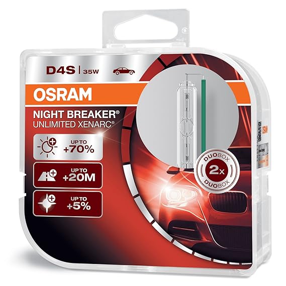 Osram XENARC NIGHT BREAKER UNLIMITED D4S HID Xenon-Brenner, Entladungslampe, 66440XNB-HCB, Duobox (2 Stück)