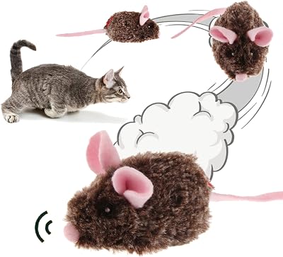 Suhaco Moving Mouse Cat Toy Motion Activated Interactive Plush Toy
