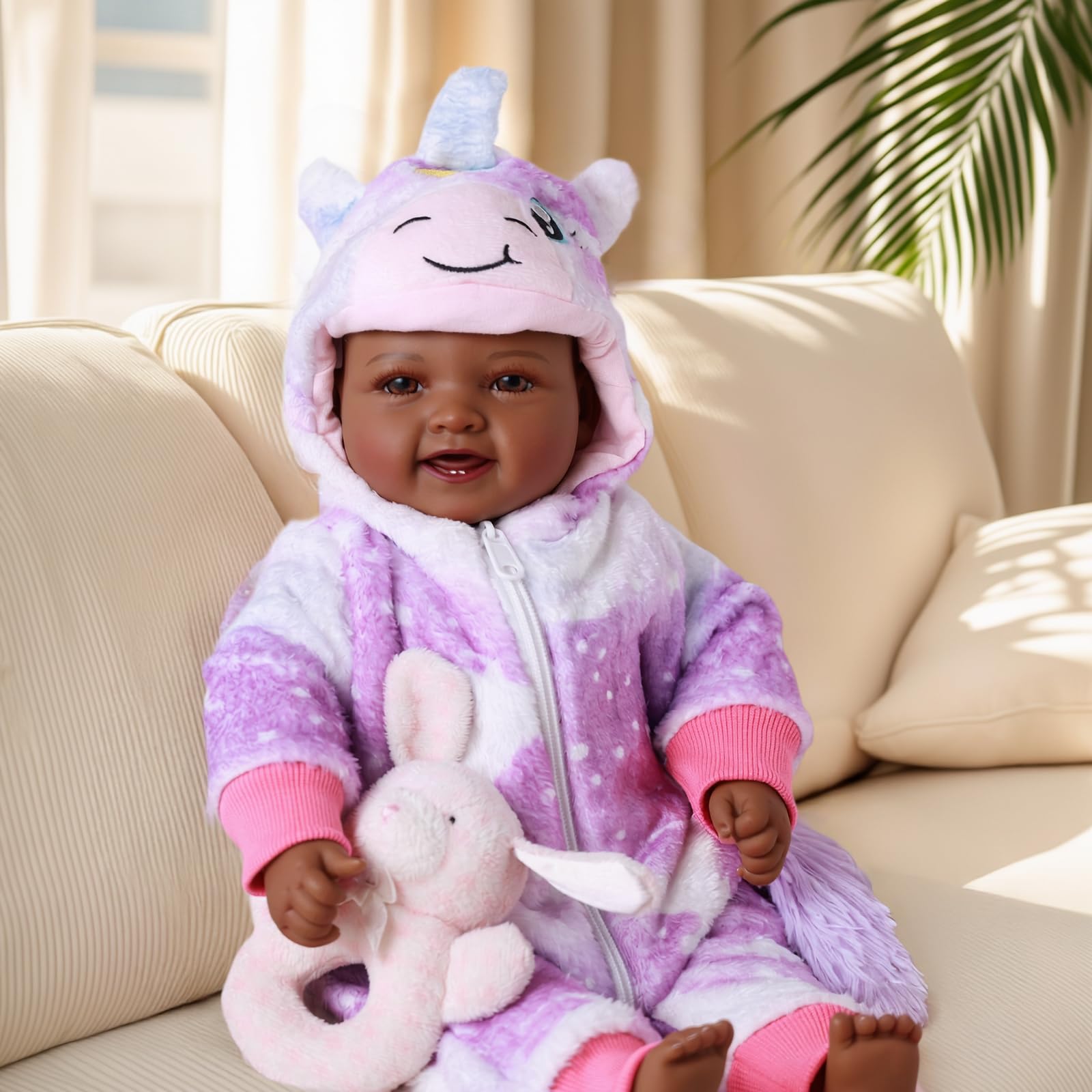 Photo 1 of BABESIDE Value 5-Piece Black Baby Doll Set – Includes 15-Inch Lifelike Doll, Clothing, Birth Certificate, Bottle and Magnetic Pacifier, Soft Body Realistic Newborn Gift for Kids Age 3+