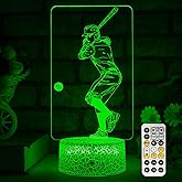 FlyonSea Baseball Light,Baseball Gifts Bedside Lamp 7 Colors Change + Remote Control with Timer Kids Night Light Optical Illusion Lamps for Boys Gift Ideas for Boys or Kids