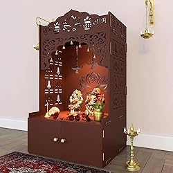 HomScape Lotus Pattern MDF Wood Temple with