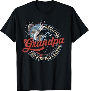 Reel Cool Grandpa Shirt Men Fishing Fathers Day T-Shirt