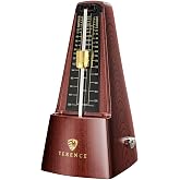 Mechanical Metronomes for Piano Guitar Violin Bass Drum and Other Musical Instruments Loud Sound and High Precision Track Beat and Tempo for Beginners (Wood Grain)