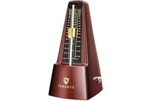 TERENCE Mechanical Metronomes for Piano Guitar Violin Bass Drum and Other Musical Instruments Loud Sound and High Precision Track Beat and Tempo for Beginners (Wood Grain)