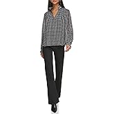Karl Lagerfeld Womens Houndstooth Blouse