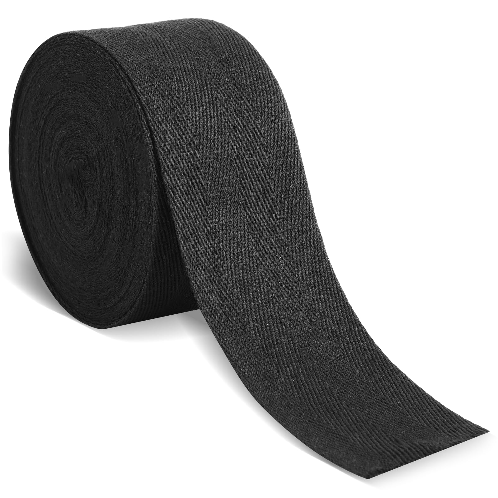 Photo 1 of 11 Yards Natural Cotton Twill Tape 2 Inch Wide, Herringbone Cotton Webbing, for DIY Crafting, Sewing, Dressmaking,Seam Binding(Black)