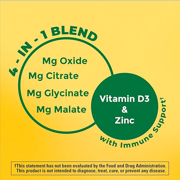 NATURE MADE MAGNESIUM COMPLEX WITH VITAMIN D AND ZINC SUPPLEMENTS, MAGNESIUM SUPPLEMENT FOR MUSCLE, NERVE, HEART & BONE SUPPORT WITH VITAMIN D3 & ZINC FOR IMMUNE SUPPORT, 60 CAPSULES, 30 DAY SUPPLY