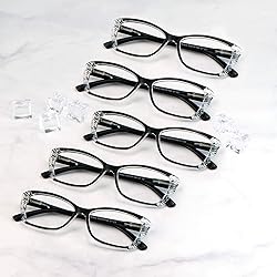 LifeArt 5 Pairs Reading Glasses, Blue Light